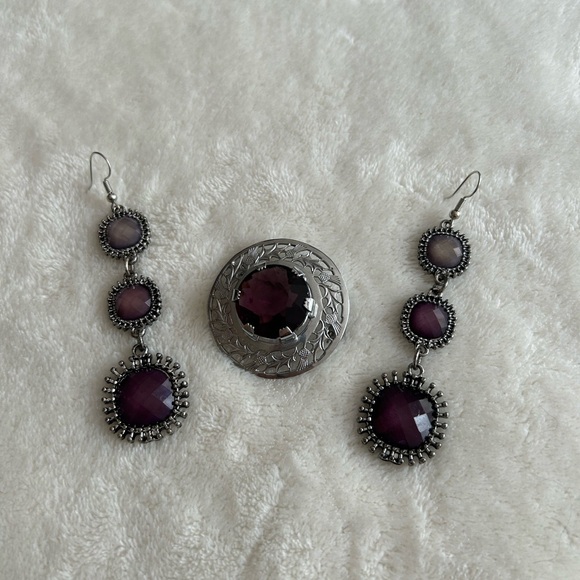 Mizpah Brooch with Earrings - Picture 1 of 9